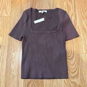 New with tags Madewell ribbed square neck top, size XXS